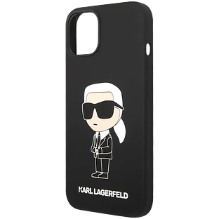 Lagerfeld для iPhone 15 чехол Liquid silicone NFT Karl Ikonik Hard Black