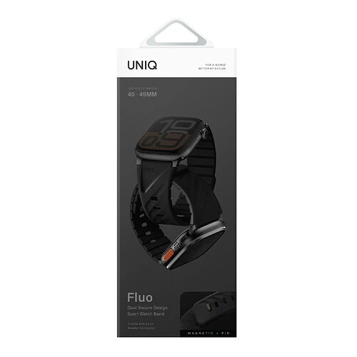 Ремешок Uniq для Apple Watch 49-40 mm FLUO Silicone Rubber Black