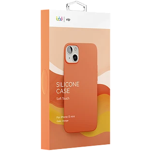 Силиконовый чехол VLP для iPhone 13 Mini, оранжевый