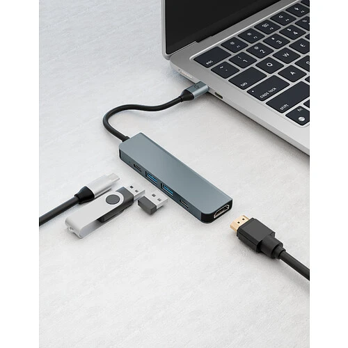 Адаптер VLP Infinity USB-C Hub 5 в 1, графитовый