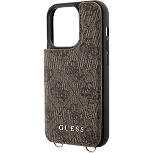 Guess для iPhone 14 Pro чехол Crossbody cardslots magnetic 4G Hard Brown