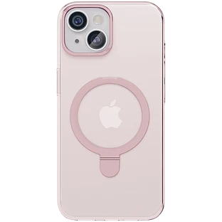 Чехол защитный  vlp  Ring Case с MagSafe подставкой для iPhone 15  розовый