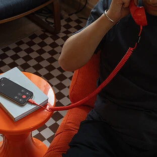 NATIVE UNION POP PHONE, телефонная трубка USB-C, цвет: ярко-красный