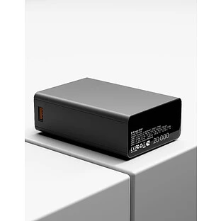 Аккумулятор внешний VLP B-Energy 20000mAh 65W, USB-C+USB-A, Стальной серый