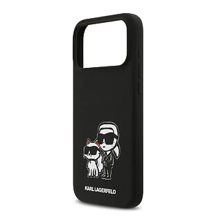 Чехол KARL LAGERFELD для iPhone 17 Pro Max Liquid Silicone Sketch Karl & Choupette Hard Black (MagSafe)