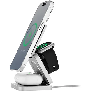 Беспроводное зарядное устройство uBear Balance Ultra, 3-в-1, с поддержкой MagSafe, Qi2.2 (35W), серебристый