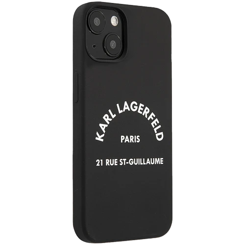 Чехол Lagerfeld для iPhone 13 Liquid silicone RSG logo Hard Black