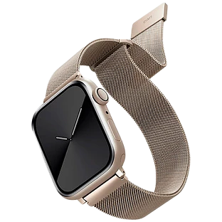 Ремешок Uniq для Apple Watch 45/44/42 mm Dante Strap Mesh Steel Starlight Ремешок Uniq для Apple Watch 45/44/42 mm Dante Strap Mesh Steel Starlight