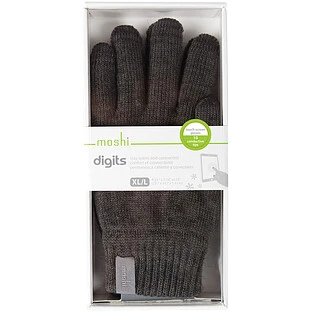 MOSHI Перчатки Digits для сенсорных дисплеев. Размер L., Тёмно-серый