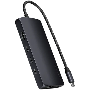 Адаптер Satechi USB-C Multiport Adapter 8K With Ethernet V3, Midnight Адаптер Satechi USB-C Multiport Adapter 8K With Ethernet V3, Midnight