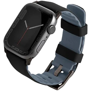 Ремешок силиконовый UNIQ Linus Airosoft для Apple Watch 45/44/42, Черный Ремешок силиконовый UNIQ Linus Airosoft для Apple Watch 45/44/42, Черный