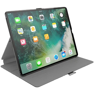 Чехол-книга SPECK Balance FOLIO Print (Дизайн BikeParts)  Чёрный/Сланцевый серый для iPad (5-го и 6-го поколения)