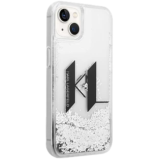 Чехол LAGERFELD Liquid Glitter Big KL logo Hard Серебристый для iPhone 13 Чехол LAGERFELD Liquid Glitter Big KL logo Hard Серебристый для iPhone 13