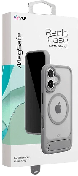 Чехол защитный VLP Reels Case с MagSafe для iPhone 16, серый