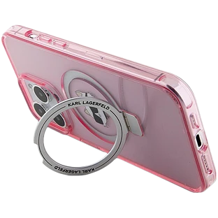 Lagerfeld для iPhone 15 Pro Max чехол PC/TPU + Ring stand NFT Choupette head Hard Pink (MagSafe) Lagerfeld для iPhone 15 Pro Max чехол PC/TPU + Ring stand NFT Choupette head Hard Pink (MagSafe)