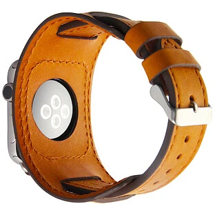 Ремешок COZISTYLE Wide Leather BandШирокий кожаный ремешок Светло-коричневый42/44/45 mm