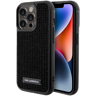 Чехол LAGERFELD Diamond Rhinestone Metal logo Hard Чёрный для iPhone 15 Pro Чехол LAGERFELD Diamond Rhinestone Metal logo Hard Чёрный для iPhone 15 Pro