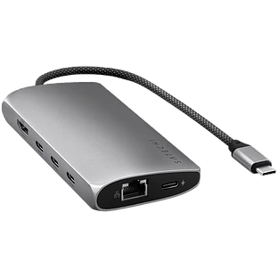Адаптер Satechi USB-C Multiport Adapter 8K With Ethernet V3, Space Grey Адаптер Satechi USB-C Multiport Adapter 8K With Ethernet V3, Space Grey