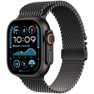Apple Watch Ultra 2 2024 GPS + Cellular 49mm Black Titanium Case with Black Titanium Milanese Loop - L