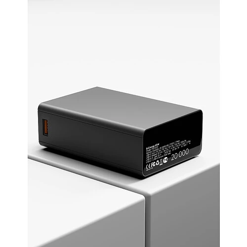 Аккумулятор внешний VLP B-Energy 20000mAh 65W, USB-C+USB-A, Стальной серый