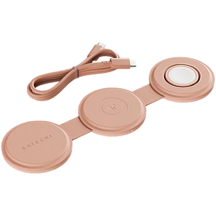 Беспроводное зарядное устройство Satechi OntheGo 3-in-1 Charger, 15Вт, Розовый