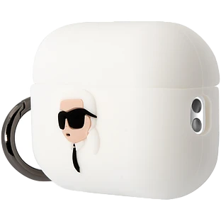 Lagerfeld для Airpods Pro 2 чехол Silicone case with ring NFT 3D Karl White
