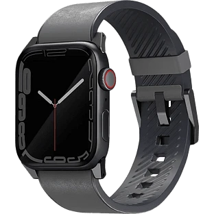 Ремешок Uniq для Apple Watch 49/45/44/42 mm Straden Waterproof Leather/Silicone Grey