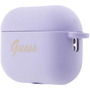Чехол GUESS Silicone Script logo  Пурпурный для AirPods Pro (Gen2)