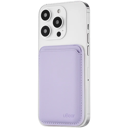 Магнитный кардхолдер uBear Leather Shell, натуральная кожа, фиолетовый Магнитный кардхолдер uBear Leather Shell, натуральная кожа, фиолетовый