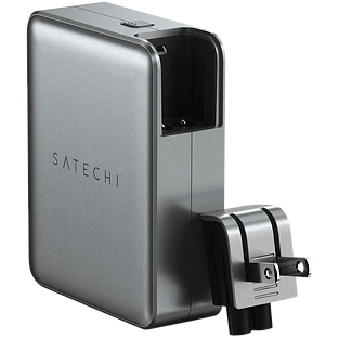 Сетевое зарядное устройство Satechi 145W USB-C 4-Port GAN Travel Charger. Цвет: серый космос Сетевое зарядное устройство Satechi 145W USB-C 4-Port GAN Travel Charger. Цвет: серый космос