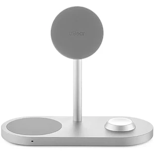 Беспроводное зарядное устройство uBear Stage Pro, 3-в-1, MagSafe совместимое, цвет: серебро
