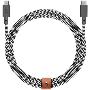 BELT CABLE TYPE-C, кабель зарядный USB-C/USB-C, 240W, длина 1,2 м., цвет: зебра