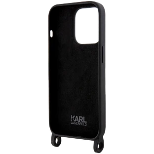 Чехол LAGERFELD Crossbody Liquid silicone NFT Choupette +Strap Hard Чёрный для iPhone 15 Pro Max Чехол LAGERFELD Crossbody Liquid silicone NFT Choupette +Strap Hard Чёрный для iPhone 15 Pro Max