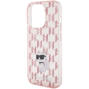 Lagerfeld для iPhone 15 Pro чехол PC/TPU Monogram NFT Choupette Hard Pink Lagerfeld для iPhone 15 Pro чехол PC/TPU Monogram NFT Choupette Hard Pink