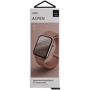 Ремешок Uniq для Apple Watch All series 44/42 mm ASPEN Strap Braided Pink