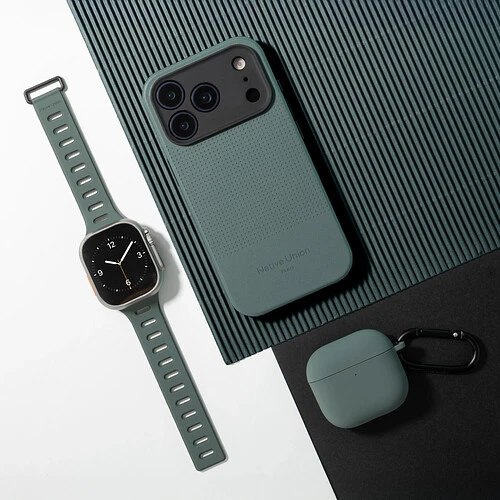 ACTIVE CASE, чехол защитный NATIVE UNION для AirPods 4, цвет: серо-зеленый