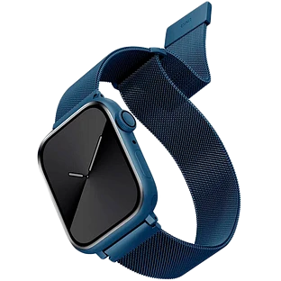 Ремешок Uniq для Apple Watch 45/44/42 mm Dante Strap Mesh Steel Cobalt blue