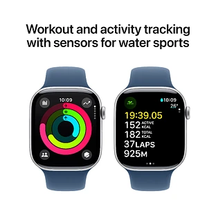 Apple Watch Series 10 GPS 42mm Silver Aluminum Case with Denim Sport Band - S/M Apple Watch Series 10 GPS 42mm Silver Aluminum Case with Denim Sport Band - S/M