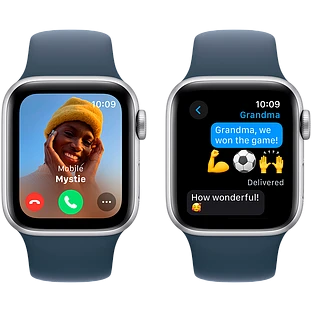 Apple Watch SE 2 (2023) GPS 40mm Silver Aluminum Case with Storm Blue Sport Band - M/L Apple Watch SE 2 (2023) GPS 40mm Silver Aluminum Case with Storm Blue Sport Band - M/L