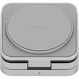 Беспроводное зарядное устройство uBear Balance Ultra, 3-в-1, с поддержкой MagSafe, Qi2.2 (35W), серебристый