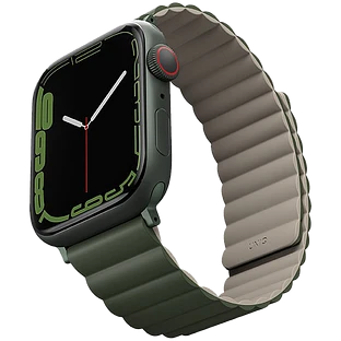 Ремешок Uniq для Apple Watch 49/45/44/42 mm Revix reversible Magnetic Green/Taupe