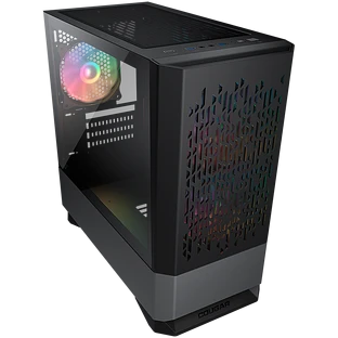 Корпус COUGAR GAMING Mini Tower,  Mini-ITX, 4 слотов, USB 2.0, Аудио разъем, USB 3.0, Защитное антивандальное закаленное стекло, Power Button, Reset Button, Светодиодный индикатор, PSU optional, Window, Поддержка системы жидкостного охлаждения, RGB LED, В