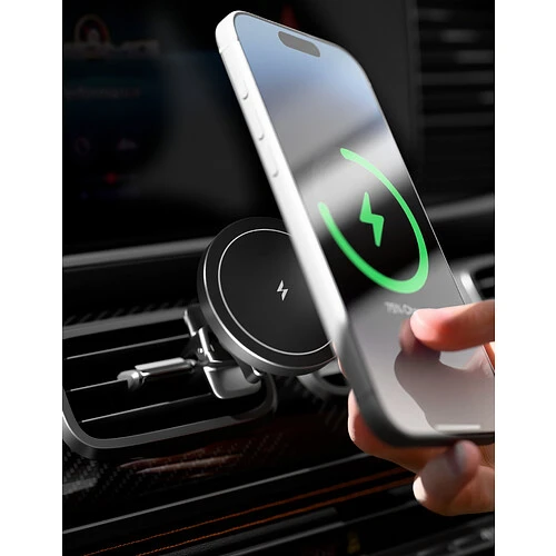 Автомобильный держатель VLP LITE Snap Charge Qi2, MagSafe, на вент. решетку, черный