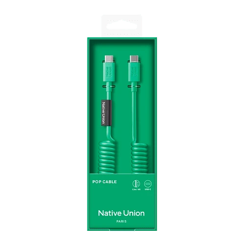 Кабель Native Union POP CABLE, кабель зарядный USB-C/USB-C, 60W, длина 1,2 м., цвет: зелёный