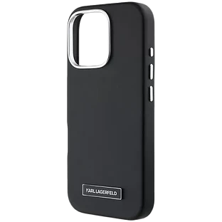 Lagerfeld для iPhone 16 Pro чехол PU Grained Full Wrapped & Metal Camera Hard Black (MagSafe)