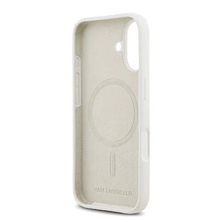 Чехол KARL LAGERFELD для iPhone 17 Liquid Silicone Sketch Karl & Choupette Hard White (MagSafe)