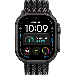 Apple Watch Ultra 4, GPS + Cellular, 49mm, Black Titanium Case with Black Titanium Milanese Loop - M