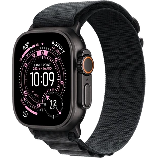 Apple Watch Ultra 3, GPS + Cellular, 49mm, Black Titanium Case with Black Alpine Loop - S