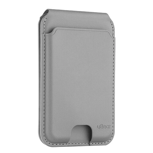 Магнитный кардхолдер uBear Fold, эко-кожа, серый