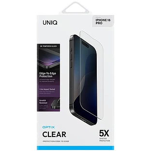 Uniq стекло для iPhone 16 Pro OPTIX Clear (+installer) Uniq стекло для iPhone 16 Pro OPTIX Clear (+installer)